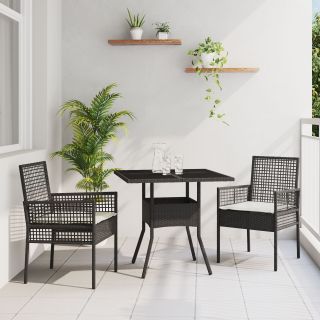 3-osaline Aia Söögikomplekt Beež Polü Rattan