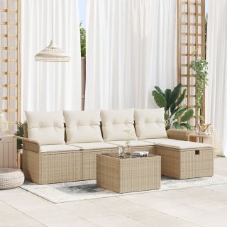 6-osaline Aia Sofa Komplekt Padjadega Beež Polü Rotang
