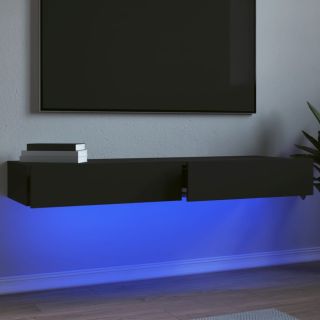 LED-tuledega telerialused 2 tk, must, 60 x 35 x 15,5 cm