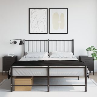 тумбочки прикроватные 2 шт., черные, 36 x 39 x 50,5 см сталь