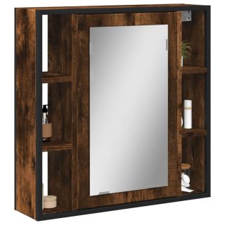 vannitoa peegelkapp, suitsutatud tamm, 60x16x60 cm, tehispuit