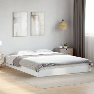 voodiraam ilma madratsita, valge 160x200 cm ehituspuit