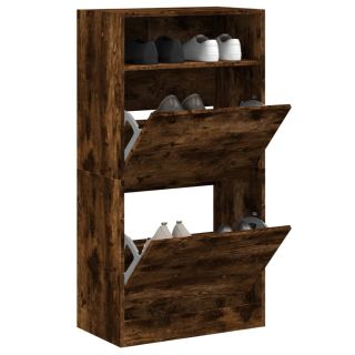 Тумба для обуви, копченый дуб, 60 x 34 x 116 см, искусственное дерево