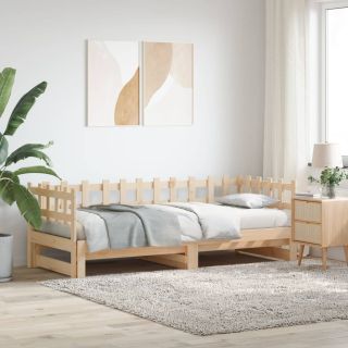 väljatõmmatav päevavoodi, 2 x (80x200) cm, männipuit