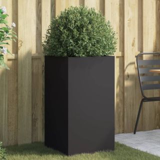 ящик для цветов черный 42x38x75 см, сталь
