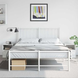тумбочки прикроватные 2 шт., белые, 34,5 x 39 x 44 см, сталь