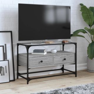 klaasplaadiga telerikapp hall Sonoma tamm 80x35x51 cm tehispuit