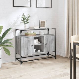 klaasplaadiga puhvetkapp hall Sonoma tamm 98x35x51 cm tehispuit