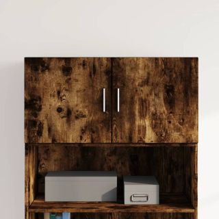 настенный шкаф, копченый дуб, 80 x 42,5 x 40 см, искусственное дерево