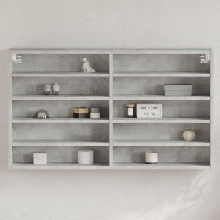 vitriinkapp, betoonhall, 100x15x58 cm, tehispuit