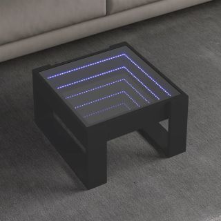 Журнальный столик с LED-подсветкой, черный, 50 x 53 x 30 см