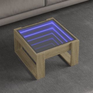 kohvilaud LED-tuledega, Sonoma tamm, 50x53x30 cm