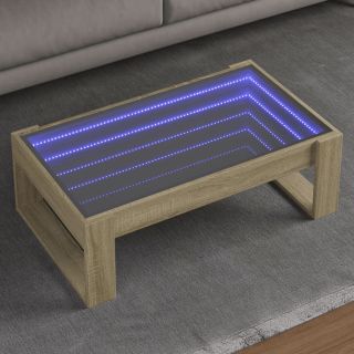 kohvilaud LED-tuledega, Sonoma tamm, 90x53x30 cm