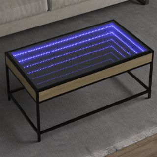 kohvilaud LED-tuledega, Sonoma tamm, 90x50x41 cm