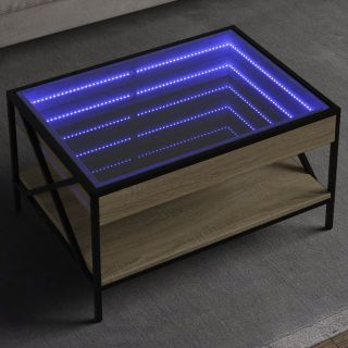 kohvilaud LED-tuledega, Sonoma tamm, 70x50x38 cm