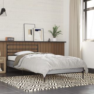 voodiraam, hall Sonoma tamm, 75 x 190 cm, tehispuit ja metall