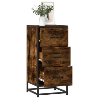 puhvetkapp, suitsutatud tamm, 35,5x35x76cm, tehispuit ja metall