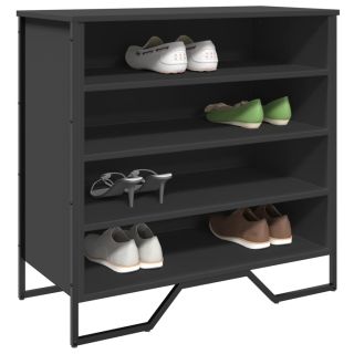 Тумба для обуви, черная, 80 x 38 x 78 см, искусственное дерево