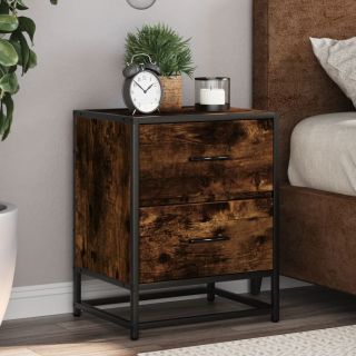 тумбочки прикроватные 2 шт., копченый дуб, 40x31x50 см, искусственное дерево