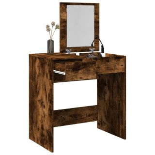 peegliga tualettlaud, suitsutatud tamm, 73x46,5x120 cm