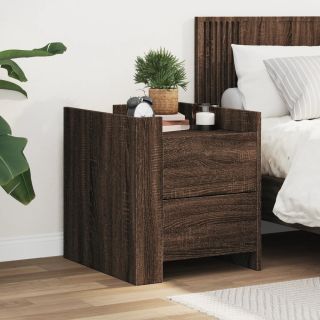 тумбочка прикроватная, коричневый дуб, 45x50x50 см, искусственное дерево
