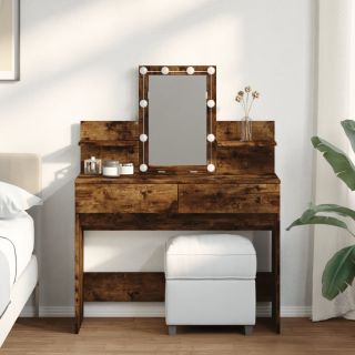 tualettlaud LEDiga, suitsutatud tamm, 100 x 40 x 130 cm