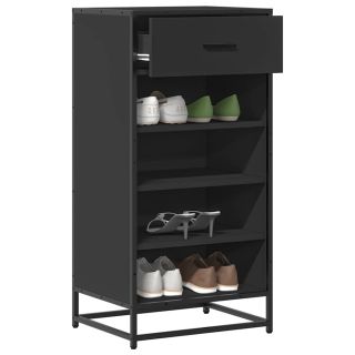 Полка для обуви черная 48x38x97,5 см Инженерное дерево