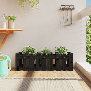 aia disainiga kõrgendatud taimelava, must, 100x30x30 cm, mänd
