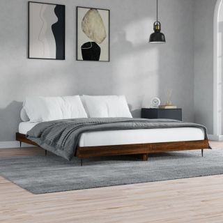 voodiraam ilma madratsita pruun tamm 150x200 cm tehispuit