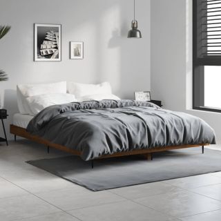 voodiraam ilma madratsita pruun tamm 140x190 cm tehispuit