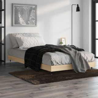 Каркас кровати с изголовьем, без матраса, дуб Сонома 90x200 см