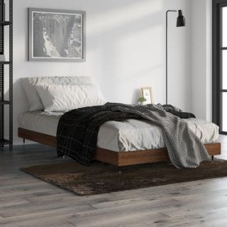 Каркас кровати с изголовьем, без матраса, дуб Сонома 90x200 см