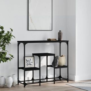 Консольный столик, черный, 89,5 x 28 x 76 см, искусственное дерево