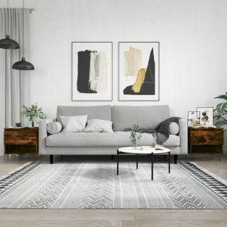 Кофейный столик, 2 шт, дымчатый дуб, 50x46x50 см, искусственное дерево