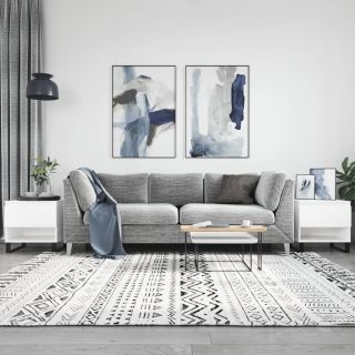 kohvilauad 2 tk, valge, 50 x 46 x 50 cm, tehispuit