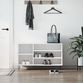 Тумба для обуви, белая, 102 x 36 x 60 см, искусственное дерево
