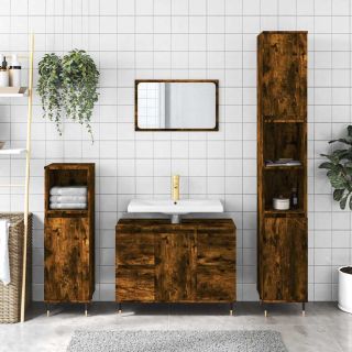 vannitoakapp, suitsutatud tamm, 80 x 33 x 60 cm, tehispuit