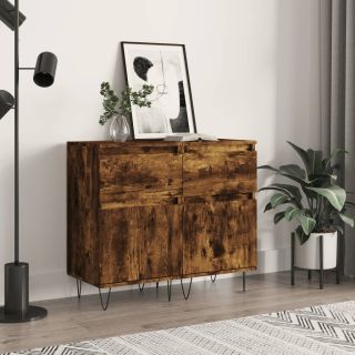 puhvetkapid 2 tk, suitsutatud tamm, 40 x 35 x 70 cm, tehispuit