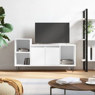 Тумба под телевизор, глянцевый белый, 100 x 35 x 55 см, искусственное дерево