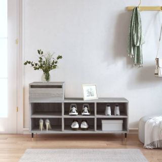 Тумба для обуви, серый дуб Сонома, 102x36x60 см, искусственное дерево