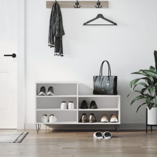 jalatsikapp, valge, 102 x 36 x 60 cm, tehispuit