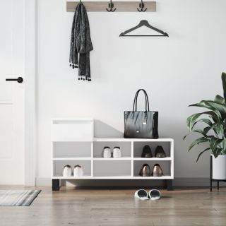 Тумба для обуви, белая, 102 x 36 x 60 см, искусственное дерево