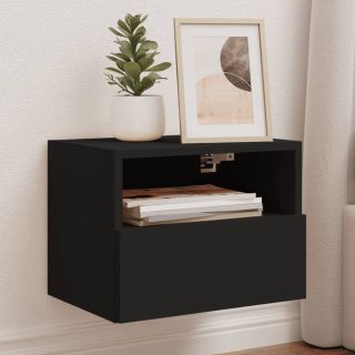 Настенный шкаф под телевизор, черный, 40 x 30 x 30 см, искусственное дерево