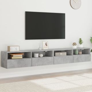 teleri seinakapid 2 tk, betoonhall, 100 x 30 x 30 cm, tehispuit