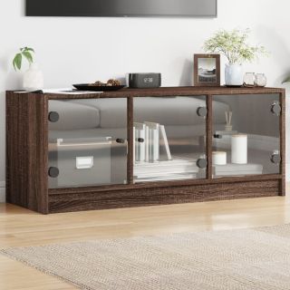klaasustega telerikapp, pruun tamm, 102 x 37 x 42 cm