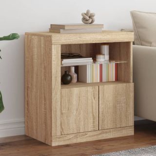 puhvetkapp LED-tuledega, Sonoma tamm, 60,5 x 37 x 67 cm