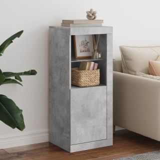 puhvetkapp LED-tuledega, betoonhall, 41 x 37 x 100 cm