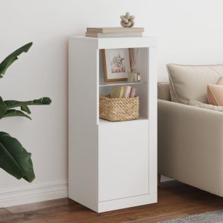 puhvetkapp LED-tuledega, valge, 41 x 37 x 100 cm