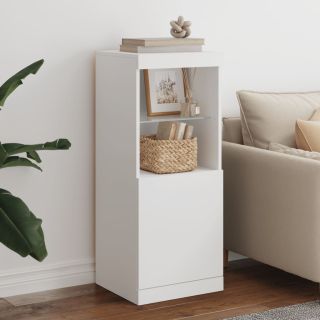 puhvetkapp LED-tuledega, valge, 41 x 37 x 100 cm