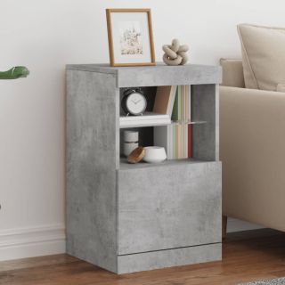 puhvetkapp LED-tuledega, betoonhall, 41 x 37 x 67 cm